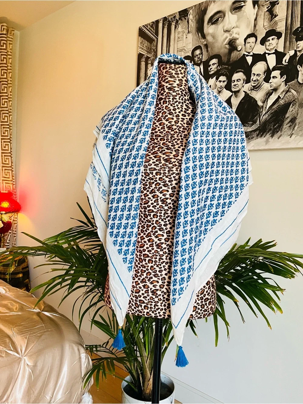 Blue and White Scarf